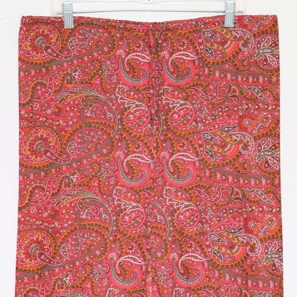 MALIA MILLS - Paisley Design Cotton Drawstring Full Maxi Skirt - Women's Small - Picture 2 of 8